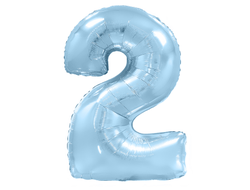 Фольгированная цифра - Голубая матовая