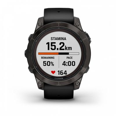 Умные часы Garmin Fenix 7 Pro Sapphire Solar титановый серый DLC с черным ремешком