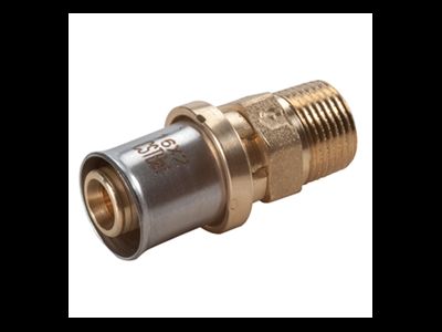 Соединитель латунь Дн16х3/4" RM107 пресс НР [51127]
