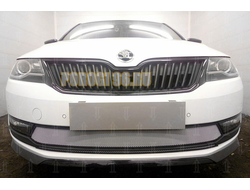 Защита радиатора Skoda Rapid 2017- (2 части) chrome