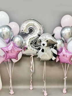 Сет "Енот девочка" (21 шарик + 1 цифра)