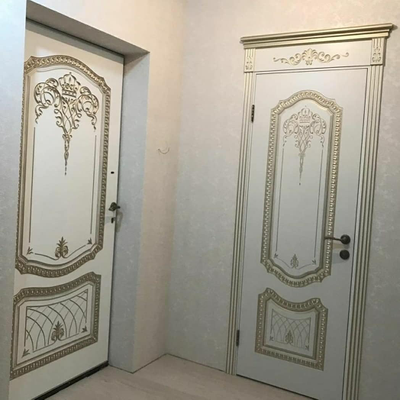 СОЛО NEW В3. СЛОНОВАЯ КОСТЬ/ ПАТИНА БЕЛОЕ ЗОЛОТО. ПОЛОТНО ГЛУХОЕ