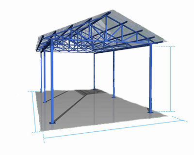 НАВЕС ДВУХСКАТНЫЙ МЕТАЛЛИЧЕСКИЙ