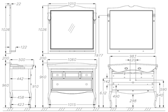 КОМПЛЕКТ МЕБЕЛИ ВАЛЕРИ 105 ЦВЕТ САПФИР