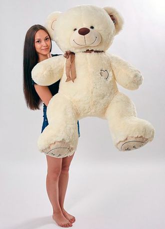 Большой медведь Валентин 150 см бежевого цвета