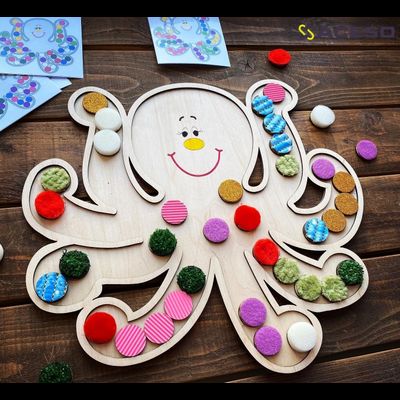 Тактильный осьминог с карточками