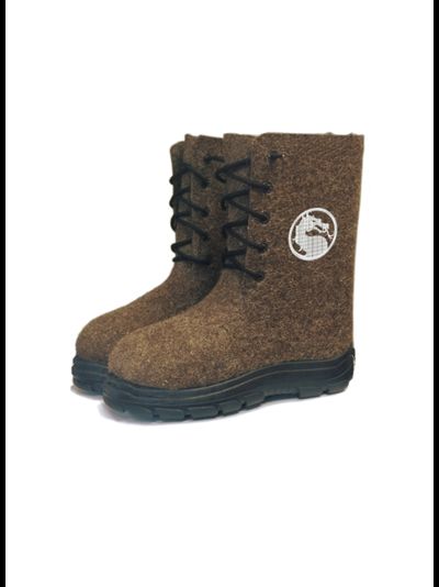 Ботинки валяные на ПУ подошве с  вышивкой