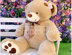 Большой плюшевый мишка 150 см кремовый Тони