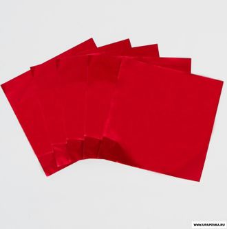 Фольга для конфет 10 x 10 см / 100 шт Красный