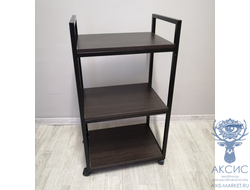 Тележка Лофт на колесах 450*350*750 металл черный (ЛДСП венге темный)