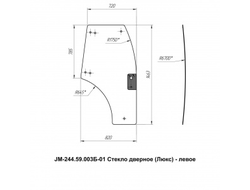 Стекло дверное левое кабинное JM-244 Kpl (Люкс)/JM-354