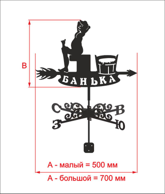 Флюгер на крышу "Банька"