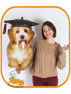 Воздушный шар с гелием щенок с днём рождения