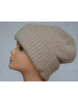 Однослойная вязаная шапка с отворотом для женщин розовая Vizio Италия 6535 CR фото