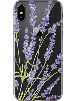 Чехол для Apple iPhone с цветочным дизайном Лаванда № 125