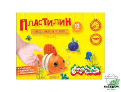 Пластилин Каляка-Маляка для детского творчества 12 цв. 180 г со стеком 3+