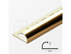 Профиль для плитки С-образный латунный 12 мм NEEXY PVL18-01 P Полированный 2.7 м