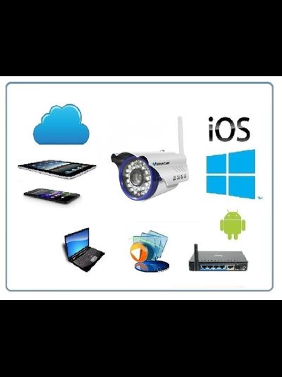 VStarcam. Уличная IP WiFi/LAN видеокамера с DVR, HD (56 градусов)