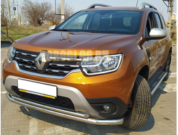 Защита переднего бампера двойная d60/42 для Renault Duster (2021-...)