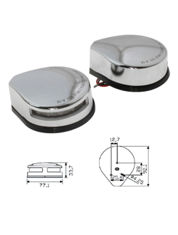 Огни бортовые светодиодные 34х77х92 мм, хромированный корпус