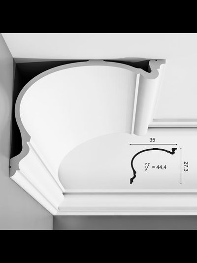 Потолочный карниз с гладким профилем из полиуретана Orac Decor Коллекция Luxxus C344