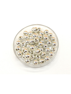 Бусины пластиковые под жемчуг 6 мм, цвет серебро