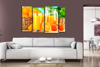 Модульная картина "Апельсины и сок"