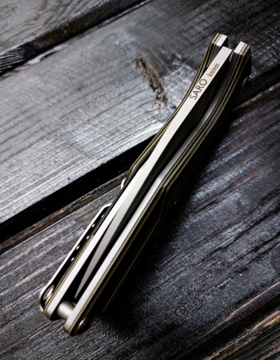 Складной нож URAN R сталь AUS 10, рукоять G10, цвет тайга