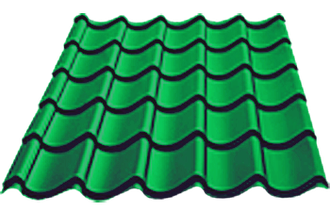 Металлочерепица "СуперМонтеррей", светло зеленый (0.45мм)