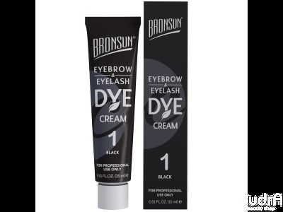 BRONSUN Крем-краска для бровей и ресниц BRC-0001, черный №1, 15мл
