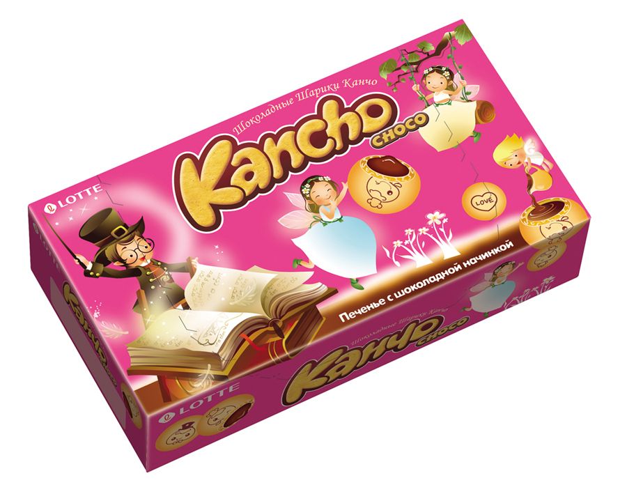 Шоколадные шарики Канчо (Kancho Choko) тм Lotte Корейское печенье