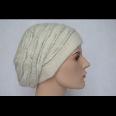 Женский берет со стеклярусом Vizio Италия 6938 белый