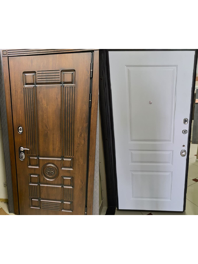 VENMAR (ВЕНМАР). ЦЕЗАРЬ 100 мм. СТАЛЬ 1,8 мм. ТРЕХКОНТУРНАЯ.  VINORIT ГРЕЦКИЙ ОРЕХ/ VINORIT БЕЛЫЙ МАТОВЫЙ