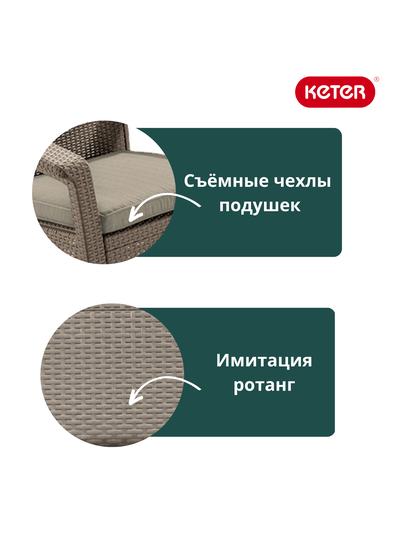 Комплект мебели Корфу Сет капучино