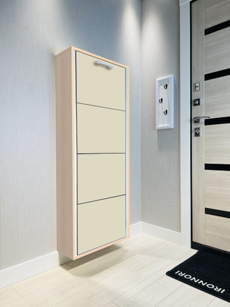 Обувница Айрон-4 Лайт (фасад стекло капучино)