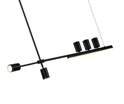 07618-150 19 Люстра Рия черный L150 GU10 5*5W+Led 15W (4000K) (лампы в комплекте)