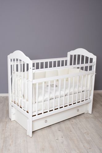 Кровать Incanto Pali с мишкой универс. маятник ящик, белый