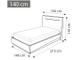 Кровать "legno" 140х200 см
