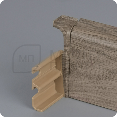 Плинтус с кабель-каналом Comfort Classic 80 80х16х2200 мм. Дуб капучино 219