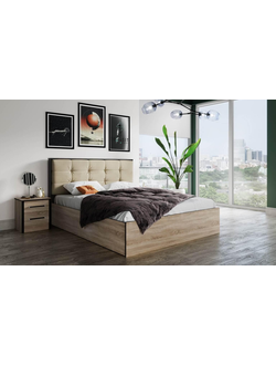 Кровать "Лирика" ЛК-2 с мягким изголовьем 1,4/1.6 настил (ТЭКС)