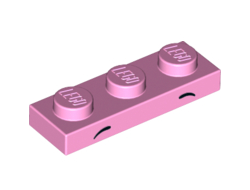 Plate 1 x 3 with 2 Small Black Arcs, Middle and Rounded Pattern Unikitty / Disco Kitty Eyebrows, Bright Pink (3623pb019 / 6261968)