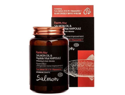 Антивозрастная ампульная сыворотка с маслом лосося и пептидами Farmstay Salmon Oil & Peptide Vital Ampoule, 250ml