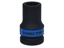 Головка торцевая ударная глубокая шестигранная 1", 24 мм KING TONY 843524M