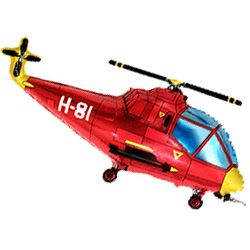 Шар (39&#039;&#039;/99 см) Фигура, Вертолет, Красный, 1 шт.
