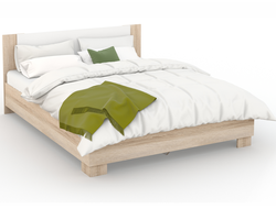 Кровать Аврора, белый/дуб сонома, разный размер