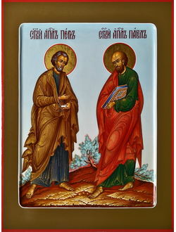 Святые Апостолы Петр и Павел. Рукописная икона.