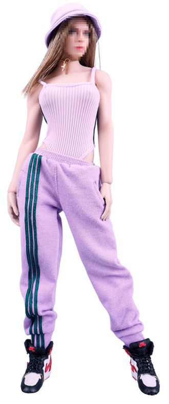 Женский спортивный костюм, набор из 3 предметов (сиреневый) - 1/6 - Hip-hop suit (SA022B) - SA Toys