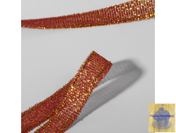 Лента парчовая, 6 мм, 23 ± 1 м, цвет бордо