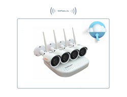 Novicam WIFI KIT 1204 - wi-fi комплект IP видеонаблюдения. Видеорегистратор + 4 Wi-Fi видеокамеры, поддержка 1 x SATA 3,5" до 8Тб (IPEYE)