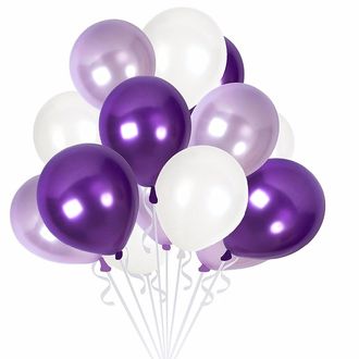 15 воздушных шаров фиолетовый микс